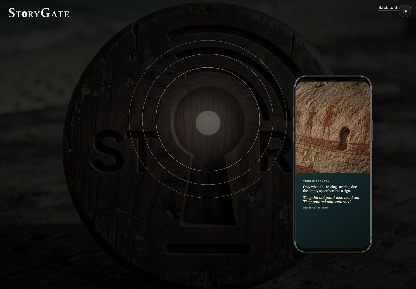 A story worth discovering. — The public GT–103 demo’s narrative discovery. Interactive frontend prototype.