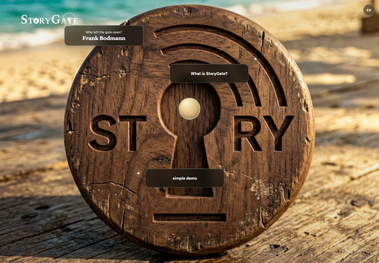 There is more beyond the first tap. — The real StoryGate teaser with its discovery paths revealed. Early-stage concept.